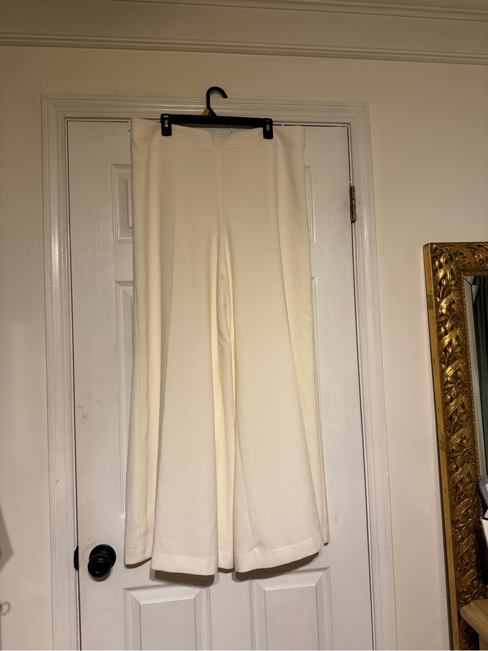 Ann Taylor Cream Wide-Leg Trousers